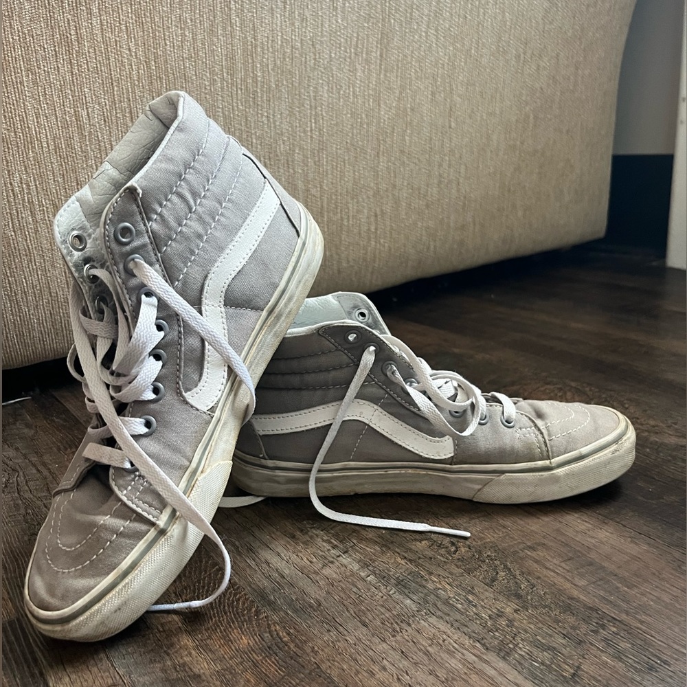 Vans High tops, grey, women’s 8.5, Men’s 7